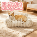 PawGlow Plush Corduroy Pet Sofa