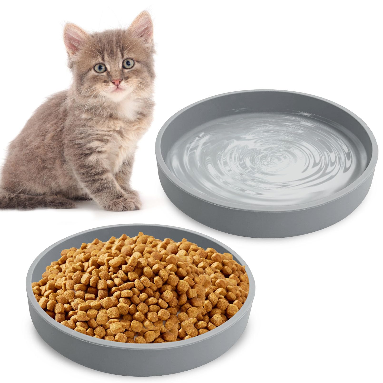 PawGlow Whisker-Friendly Shallow Bowl