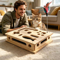 PawGlow Wooden Puzzle Feeder Box